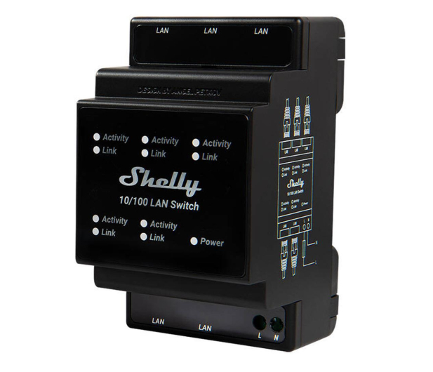 Shelly Przełącznik Ethernet z 5 portami RJ45 LAN Switch LANSwitch - 1305805 - zdjęcie